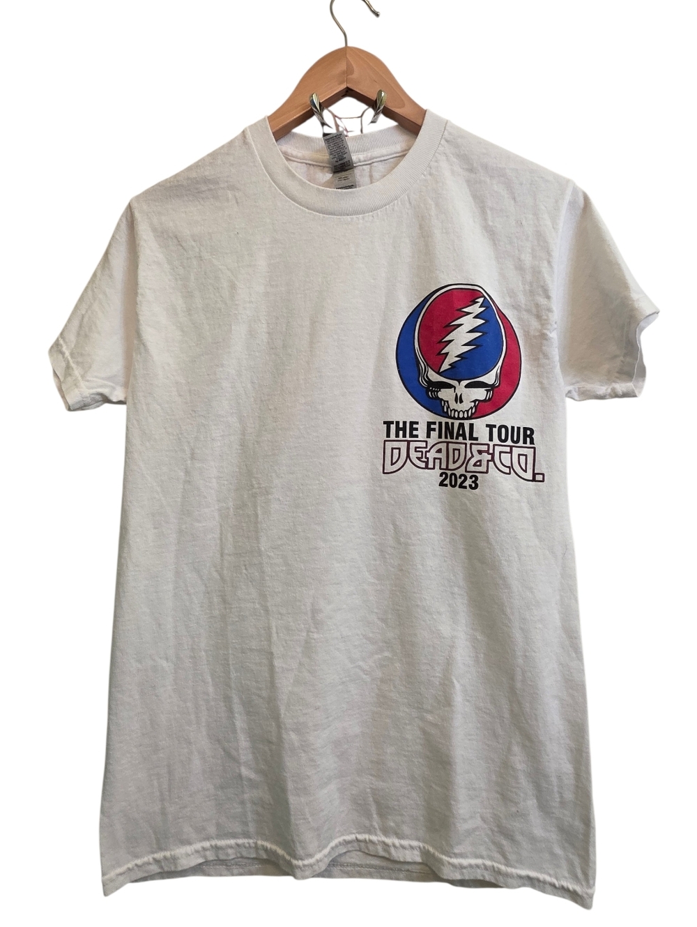 Gildan Dead & Co. Final Tour 2023 White  Steal Your Face Logo TShirt EUC Sz S